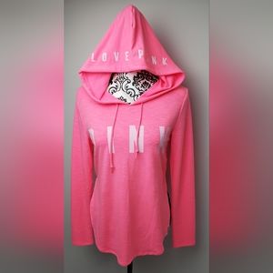 Victoria's Secret Pink Long Sleeve Hoodie Shirt Top Hot Pink/Neon Pink XS